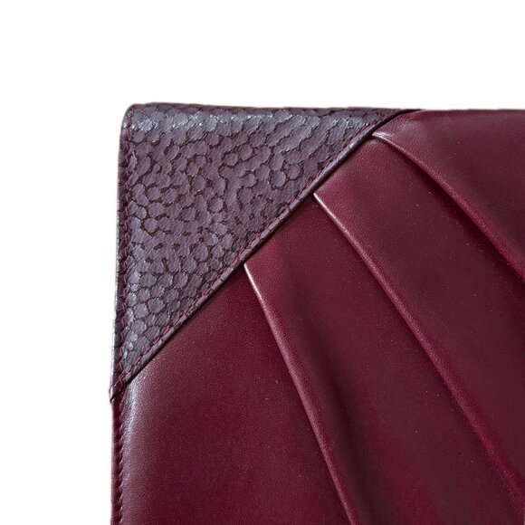 Rare FILENES Vintage Fine Italian Leather Shoulder Bag Small Burgundy Crossbody - Picture 3 of 11